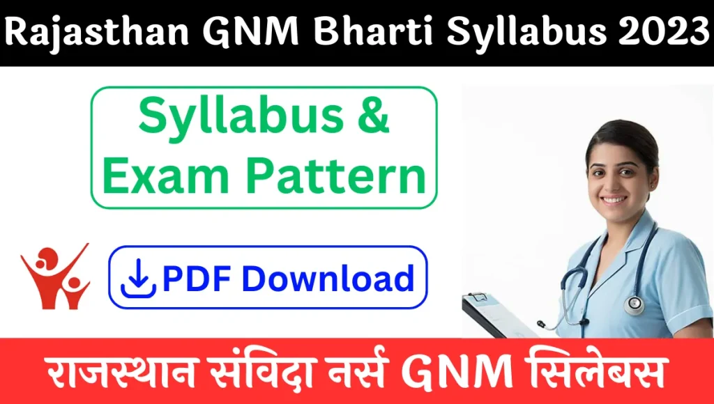 Rajasthan GNM Syllabus in Hindi 2023